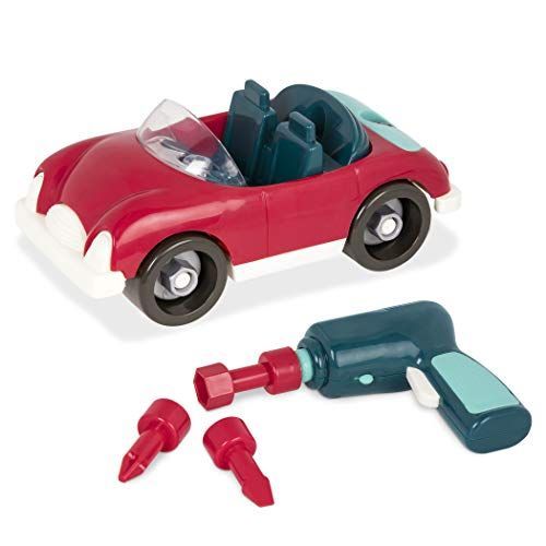 Battat &ndash Take-Apart Roadster Car &ndash Toy Vehicle Assembly Playset With Functional Battery-Powered Drill - Early Childhood Developmental Skills Toy For Kids Aged 3 And Up