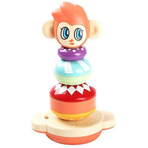 Jouet À Empiler Singe Arc-En-Ciel, Tour Colorée, Jouet Éducatif Interactif En Plastique Avec Musique, Cadeau D'anniversaire Pour Bébé, #30