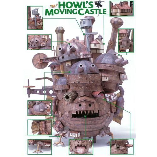 Modèle De Papier Ornementatif, Château En Mouvement Howl, Modèle De Papier 3d, Dessin Animé, Moule En Papier, Ornements Pour La Famille Et Les Amis