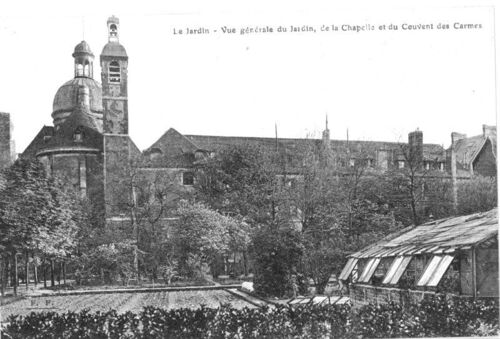 Carte Postale Ancienne Localite Inconnue "Le Jardin : Vue Générale Du Jardin, De La Chapelle Et Du Couvent Des Carmes" (Édit .F. Fleury - 43 Av. De La République - Paris)