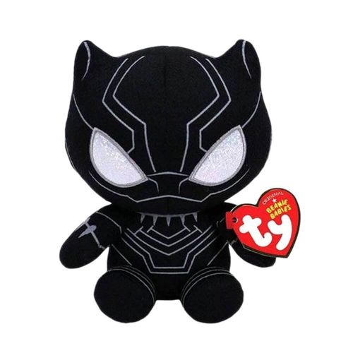 Ty Marvel Black Panther Bonnet 6"" Jouet En Peluche