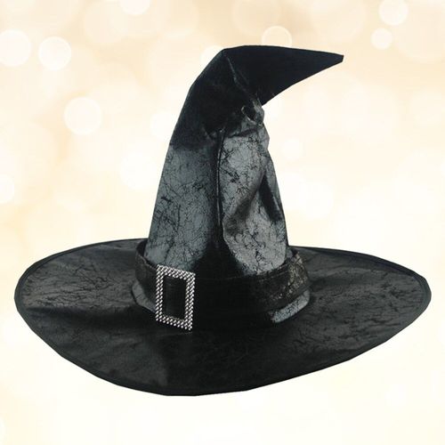 Cuir Sorcière Assistant Chapeaux Fête Chapeaux Fête Chapeau Coiffure Cosplay Accessoires De Déguisement Avec Boucle (Noir)