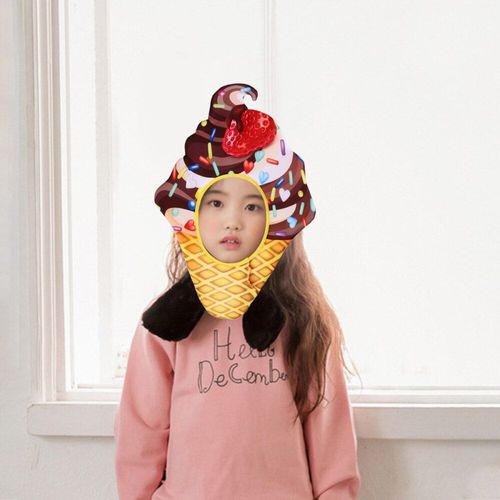 1pc Décoratif Crème Glacée Chapeau Cosplay Nourriture Couvre-Chef Fête Tête Chapeau Fête Costumes Drôle Chapeaux