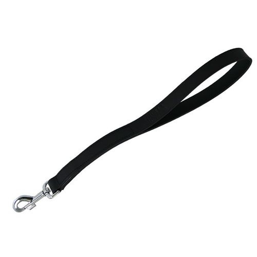 Martin-Sellier - Laisse Courte Pour Chien - Cuir Bords Arrondis Noir (50cm X 25mm)