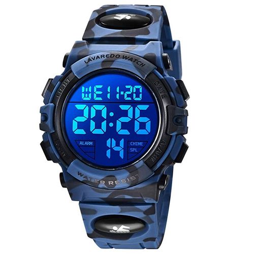 Montre Numérique Pour Garçons, Digital Montre Sport Pour Enfants Étanches Avec Alarme/Chronomètre/12-24h Avec Sept Lumières Colorées