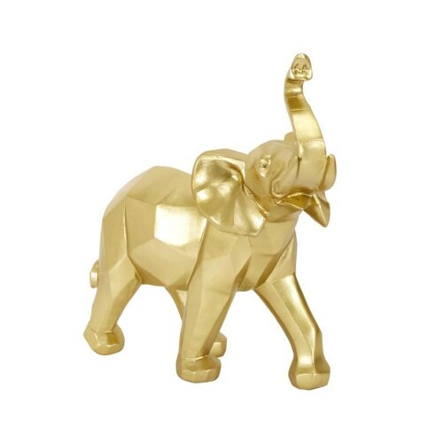 Statuette Déco "Éléphant Origami" 30cm Or