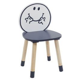 Paris Prix - Chaise Enfant "Monsieur Heureux" 52cm Bleu