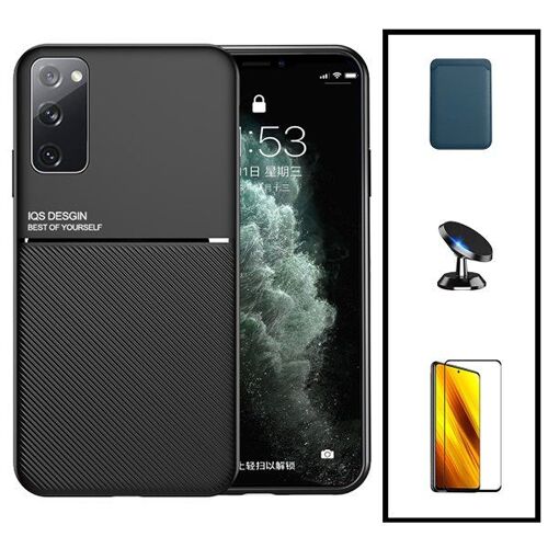 Kit Coque Magnétique Lux + Portefeuille Magnétique Bleu + 5D Full Cover + Support Magnétique pour Samsung Galaxy S20 Ultra 5G