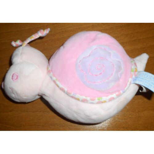 Doudou Escargot Rose Gipsy Grelot Hochet Peluche Jouet Enfant Bulles