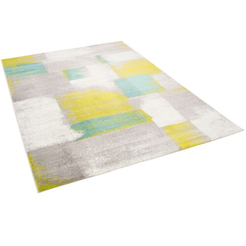 Pergamon Tango - Tapis De Designer - Carreaux Gris Vert Turquoise Dégradé Gris Turquoise 160x230 Cm
