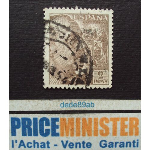 Espagne..  2 Ptas Espana . Le Général Franco . Oblitéré.
