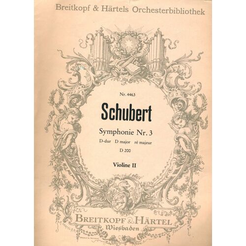 Schubert Symphonie N°3 Ré Mal D 200 Violine Ii