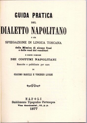 Guida Pratica Del Dialetto Napoletano