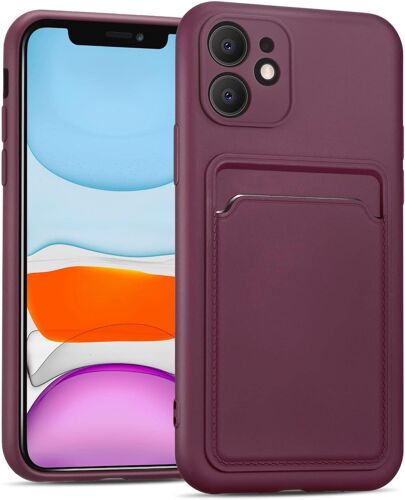 Coque Silicone Compatible avec iPhone 11, Protection Antichoc avec Porte-Cartes Case en Silicone Premium pour iPhone 11 etui, Violet