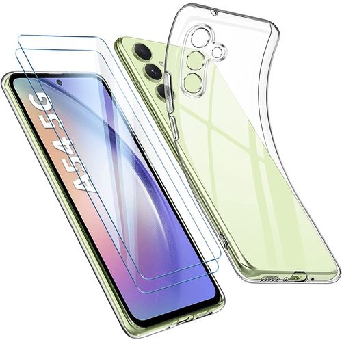Coque Silicone Transparente + 2 Verres Trempes Pour Samsung Galaxy A54 5G Little Boutik©
