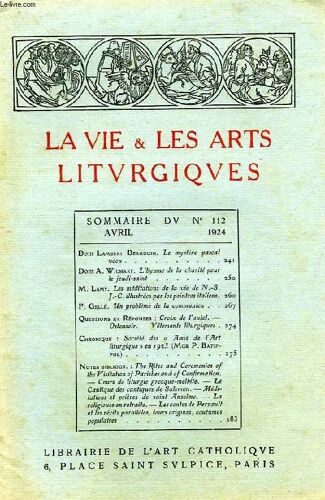 La Vie & Les Arts Liturgiques, N° 112, Avril 1924