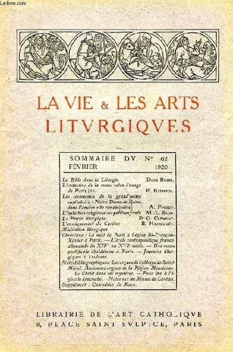 La Vie & Les Arts Liturgiques, N° 62, Fev. 1920