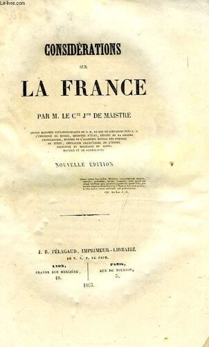 Oeuvres Du Comte J. De Maistre, 4 Tomes