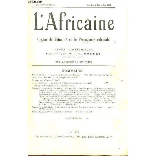 Bulletin De L'africaine - Oeuvre De Mutalite Et De Propagande Coloniale / Octobre A Decembre 1908 / Bou Amama Est Mort - Les Anciens Chasseurs D'afrique ...
