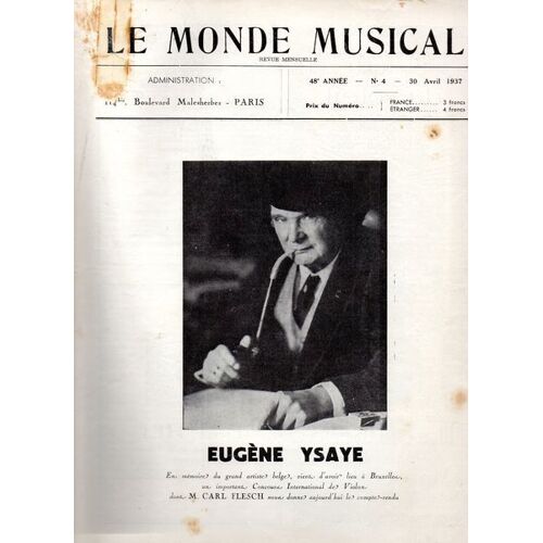 Le Monde Musical 4  30 Avril 1937