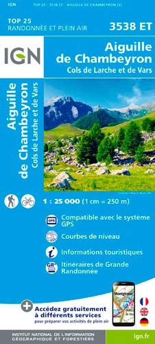 Aiguille De Chambeyron - Cols De Larche Et De Vars 1:25 000