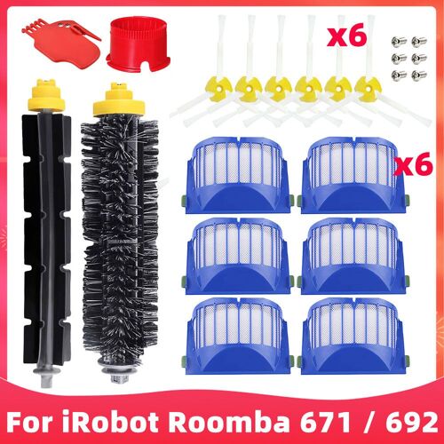 Pi¿¿ces De Rechange Pour Aspirateur Robot Irobot Roomba 671 / Irobot Roomba 692 Accessoires Brosse Principale Brosse Lat¿¿rale Filtre Hepa 9109-May20898