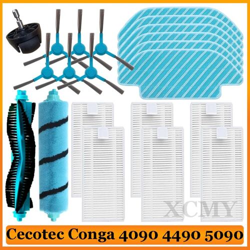 Pi¿¿ces De Rechange Pour Cecotec Conga 4090 4490 5090 Aspirateur Robot, Brosse Lat¿¿rale Principale, Filtre Hepa, Accessoires En Tissu 9109-May26849