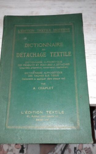 Dictionnaire Du Détachage Textile Chaplet 