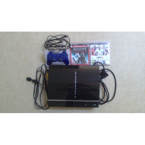 Playstation 3 Fat 40 Go + 1 Manette Bleu + 2 Jeux