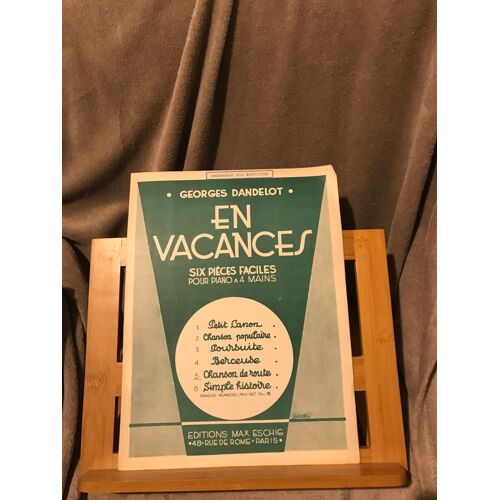 Georges Dandelot En Vacances 5. Chanson De Route Partition Piano Éd. Max Eschig