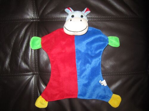 Doudou Plat Hippopotame Ou Vache Best Price London Rouge Bleu Vert.