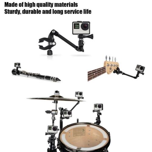 Support serrage réglable Jam fixe à support rotatif à 360 ° GoPro manche de guitare anneau de batterie QUI24719
