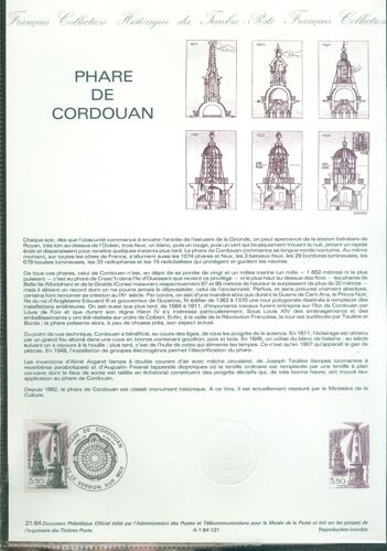 France 1984 - Document Philatélique - Phare De Cordouan - 21-84
