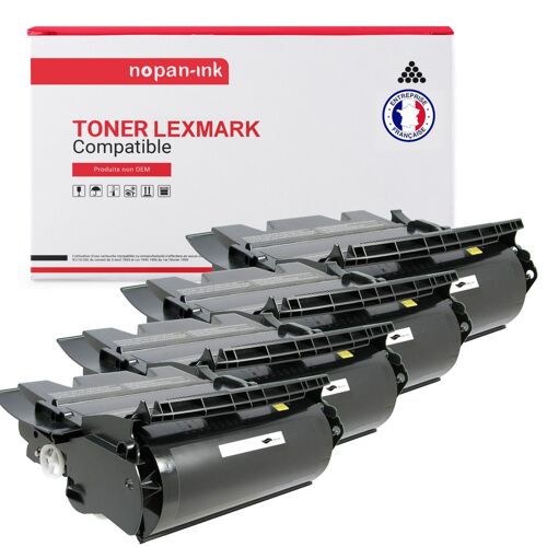 4 Toner pour LEXMARK 12A7462 Black 21000 Pages avec Lexmark Optra T 630 630N 632 632N 634 634DTN 634N T 630 630DN 632 632DTN 634 634N X 630 MFP 632E MFP 632 MFP 634DTE MFP 634E MFP