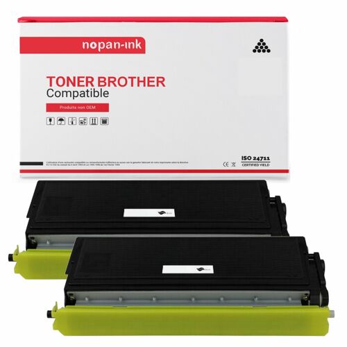 2 Toner pour Brother TN 6600 Black 6000 Pages avec Brother L-1030 1230 1240 1250 1270N 1435 1440 1450 1470N, DCP-1200 1400, Intellifax-4100 4100E 4750 5750 5750E, MFC-8300 8500 8600 8700 9600 9650 970