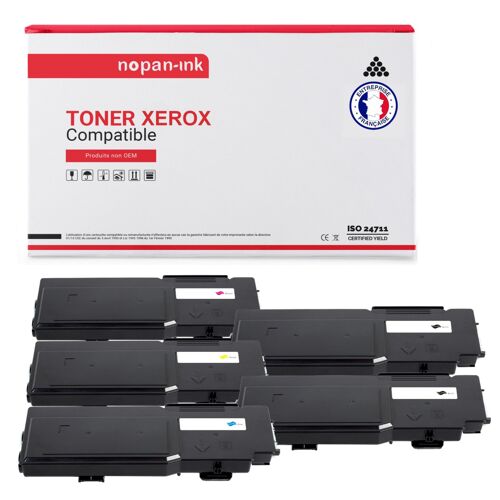5 Toner pour XEROX 106R02232 Black x2 + Cyan + Magenta + Jaune BK:8000 CMY:6000 Pages avec Xerox Paser 6600 Series 6600 dn 6600 dnm 6600 n - Xerox WC 6605 Series 6605 dn 6605 n - Xerox WorkCentre 6605