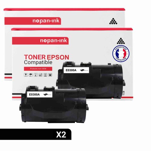 2 Toner pour EPSON C13S050690 Black 2700 Pages avec Epson WorkForce AL-M 300 D Epson WorkForce AL-M 300 DN Epson WorkForce AL-M 300 DT Epson WorkForce AL-M 300 DTN Epson WorkForce AL-M 300 Series Epso
