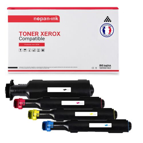 4 Toner pour XEROX 006R01318 Black + Cyan + Magenta + Jaune BK:24000 CMY:8000 Pages avec Xerox WorkCentre 7132 Xerox WorkCentre 7232 Xerox WorkCentre 7242