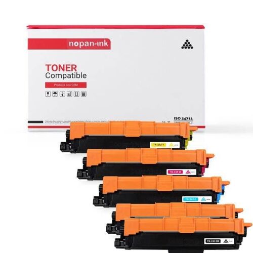 5 Toner pour Brother TN 243 (x2) Black x2 + Cyan + Magenta + Jaune BK1400 Pages- CMY:1300 Pages avec Brother DCP-L3510CDWBrother DCP-L3517CDW Brother DCP-L3550CDW Brother L-L3210cw Brother L-L3230CDW