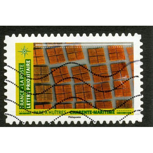 Timbre Oblitéré Parc À Huitres, Charente-Maritime, France, La Poste, Lettre Prioritaire