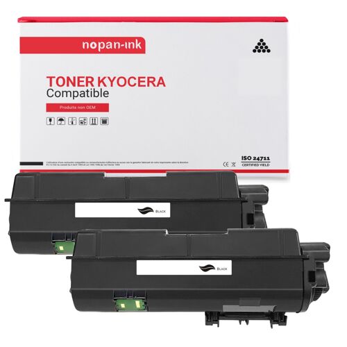 2 Toner pour KYOCERA TK1170 Black 7200 Pages avec Kyocera ECOSYS M 2040 DN Kyocera ECOSYS M 2540 DN Kyocera ECOSYS M 2540 DNe Kyocera ECOSYS M 2540 DNw Kyocera ECOSYS M 2540 Series Kyocera ECOSYS M 26