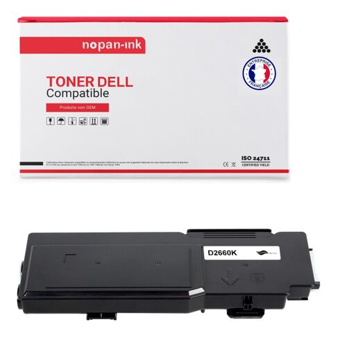 1 Toner pour DELL 593-BBBU Black 6000 Pages avec Dell Color Laser Printer C2660dn C2665dnf
