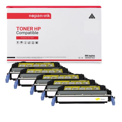 5 Toner pour P Q6460A (x2) + Q6461A + Q6463A + Q6462A Black x2 + Cyan + Magenta + Jaune 12000 Pages avec P Color LaserJet CM4730 MFP P Color LaserJet CM4730F MFP P Color LaserJet CM4730FM MFP P Color