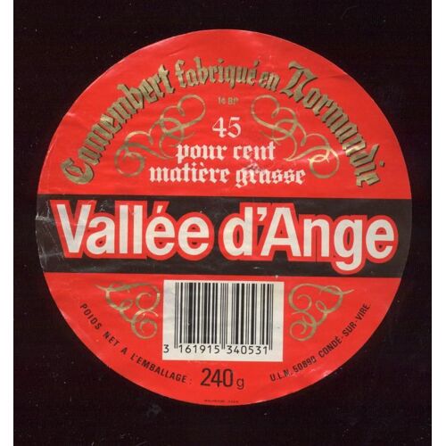 Etiquette Camembert "Vallée D'ange"