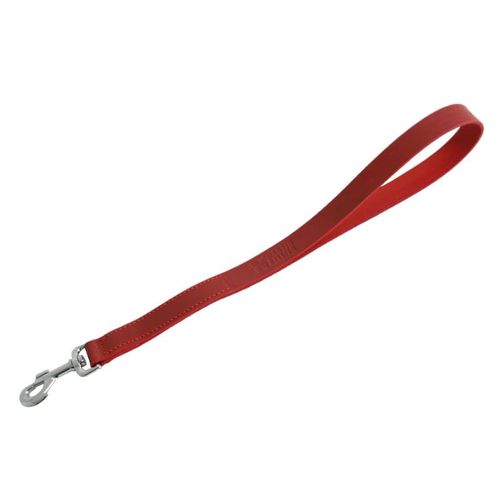 Martin-Sellier - Laisse Courte Pour Chien - Cuir Bords Arrondis Rouge (50cm X 25mm)