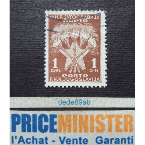 Yougoslavie..  1din F N R  Jugoslavija . Ecusson (Coat Of Arms) Oblitéré.