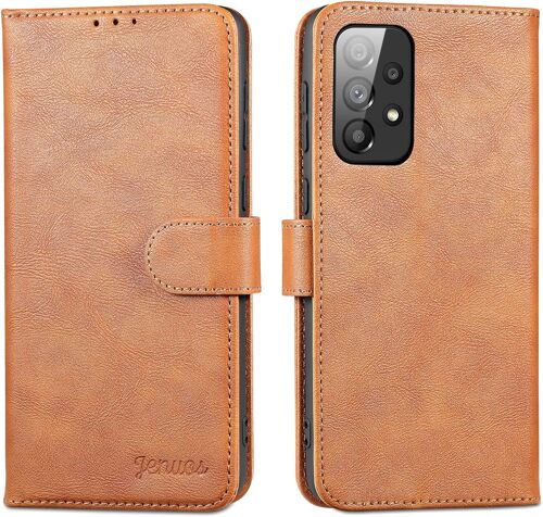 Coque Pour Samsung Galaxy A33 5g,Housse Samsung A33 [Porte Carte][Rfid Blocage],Portefeuille Rabat Pour Galaxy A33,Brun,6.4"",(A33-Sg-Bn)