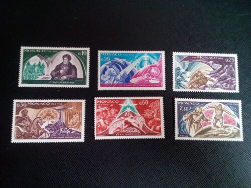 Timbre Monaco Yt 758 A 763 Séries: François-René De Chateaubriand, 200e Anniversaire 1968 ( 70305 )