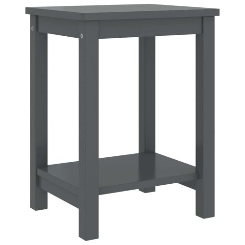 Table de chevet en pin massif gris foncé 35 x 30 x 47 cm avec étagère
