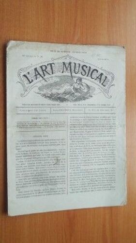 L' Art Musical Para?T Tous Les Jeudis 14e Ann?E N? 23 : 10 Juin 1875 Publie Deux Morceaux De Chant Et Piano Chaque Mois
